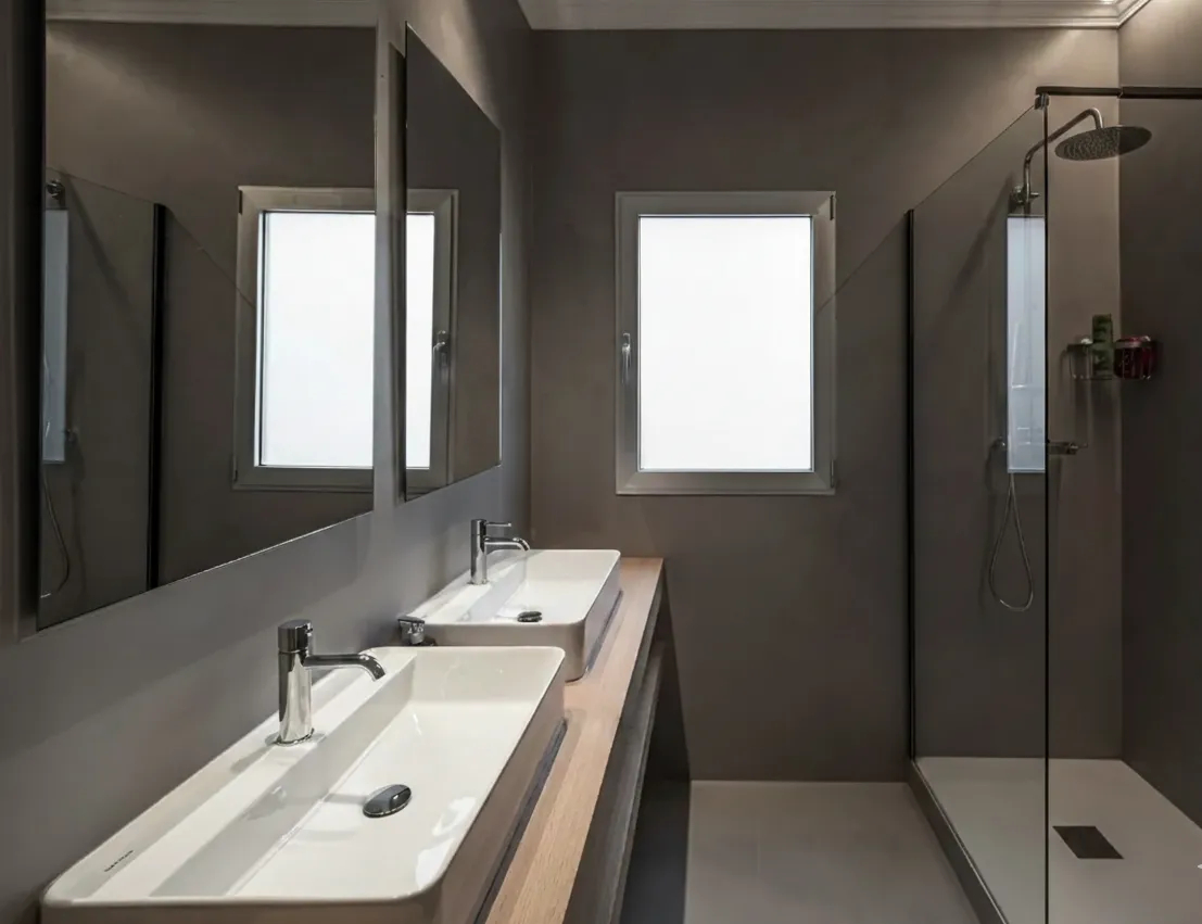 Badrumsrenovering med microcement - Efter